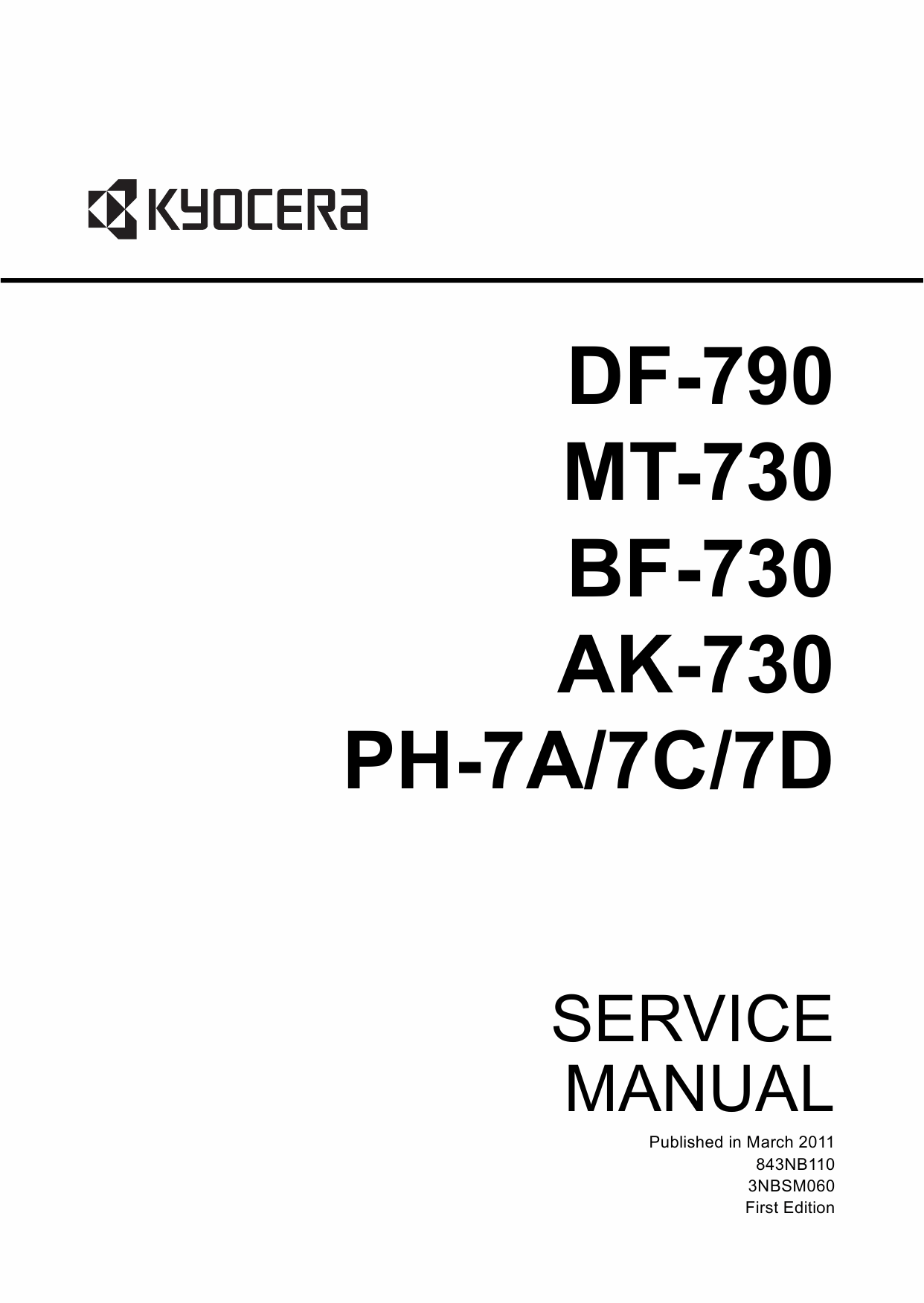 KYOCERA Options Document-Feeder DF-790 BF-730 MT-730 AK-730 PH-7A-7C-7D TASKalfa-3500i 4500i 5500i Service Manual-1